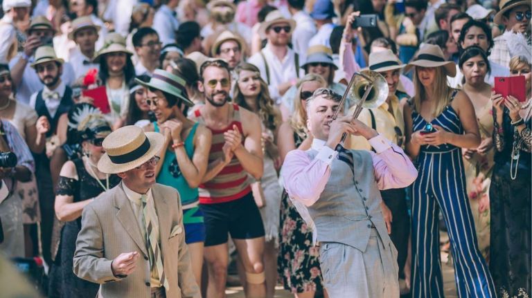 The Jazz Age Lawn Party takes Governors Island back to the '20s Aug. 24 and 25 with the help of jazz musician Michael Arenella (pictured). 