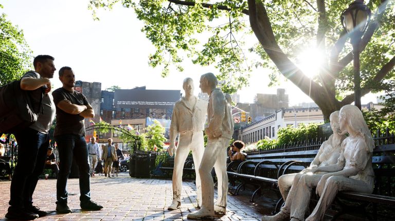 The Stonewall National Monument adjacent to the Stonewall Inn.