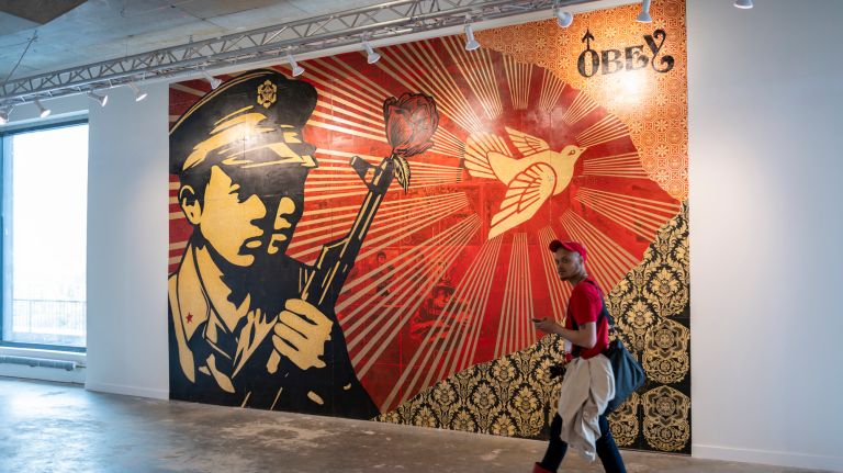 'Beyond the Streets' exhibit displays sweeping overview of street artists 6 A piece by Shepard Fairey, famous for the Obama "Hope" image and more.