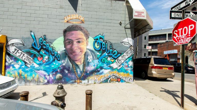 'Justice for Junior': Slain teen memorialized by murals around Bronx community 5 This mural of Lesandro "Junior" Guzman-Feliz includes messages of "peace," "love," and "stop the violence."