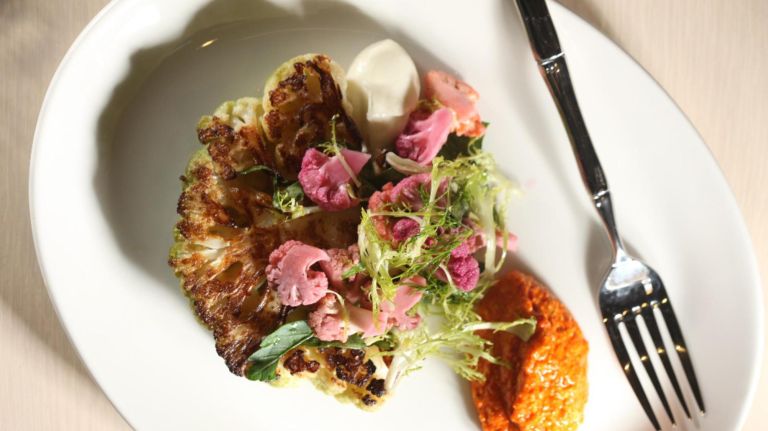 The cauliflower steak at Cafe Clover.