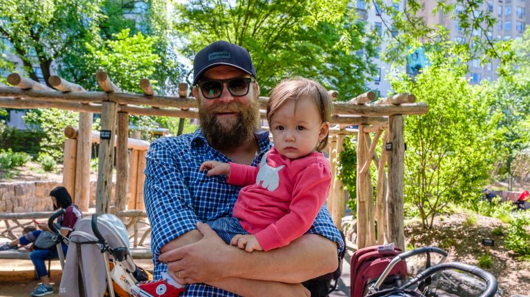 Being a stay-at-home dad is on-trend - and 'it's amazing' 4 Writer Daniel Svanberg brings his daughter Mina, 1, to the stay-at-home dads meetup.