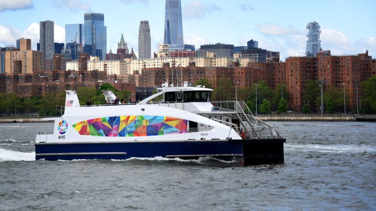 Dedicated Pride Vessel is shuttling around NYC Ferry commuters 2 The Pride Vessel, with rainbow designs that can be seen from shore, sails on Friday.