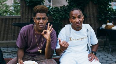 Jharrel Jerome, of "When They See Us," left, visited Harlem with Korey Wise, one of the Central Park Five. 
