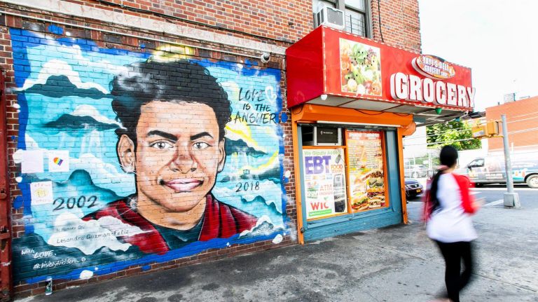 'Justice for Junior' trial draws to a close as jury deliberations begin 4 A mural of Lesandro "Junior" Guzman-Feliz was painted on the side of the bodega where he was fatally stabbed on June 20, 2018.
