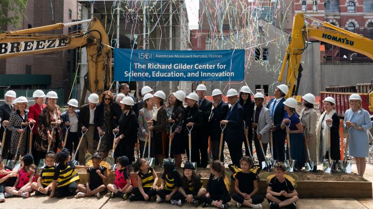An American&nbsp;Museum of Natural History groundbreaking was attended on Wednesday by museum leaders, government officials, designers&nbsp;and community members, including schoolchildren dressed in brightly colored insect costumes.