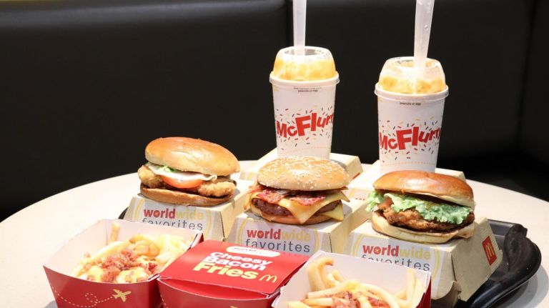 Through July 21, McDonald's will offer restaurant favorites from around the world, including the Stroopwafel McFlurry, McExtreme bacon burger, tomato mozzarella chicken sandwich and cheesy bacon fries. 