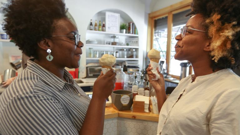 A Harlem tour, complete with restaurant, bar and museum picks 2 At Harlem's Sugar Hill Creamery, Alex Adams, left, and Mia Mattias, have soursop cones on June 26, 2019.