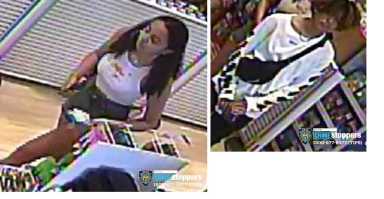 Police say these two young suspects used stolen credit cards to rack up big purchases at the Grand St. Rite Aid on the Lower East Side. (Courtesy N.Y.P.D.)
