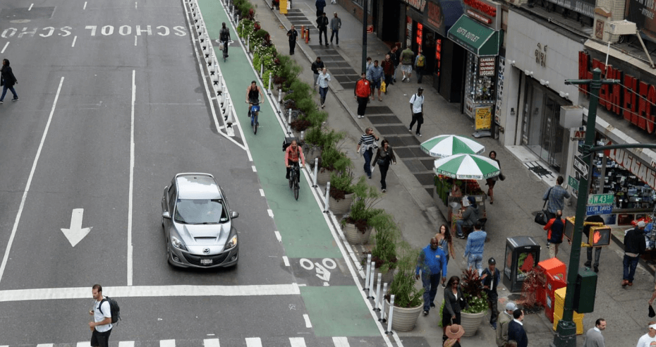 C.B. 5 O.K.'s protected bike lane outside Port Authority 2