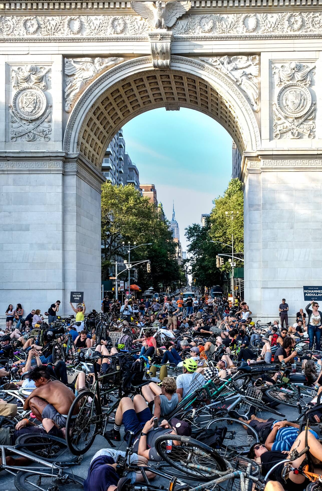Cyclists stage mass die-in, demand safe streets 2