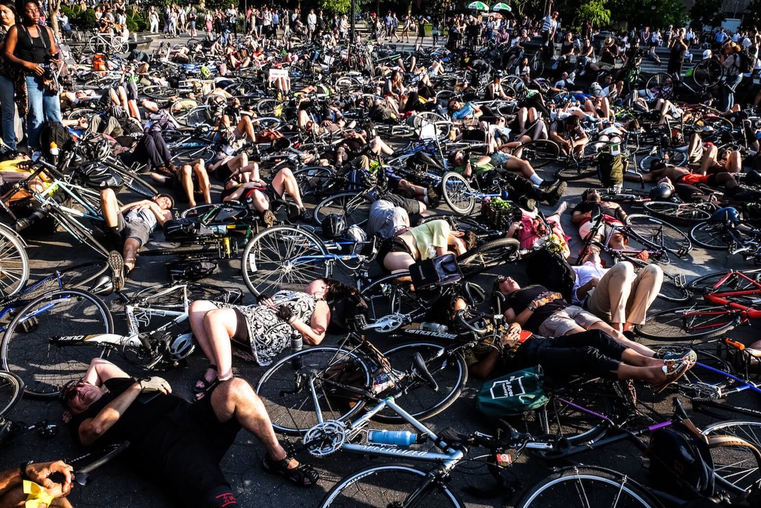 Cyclists stage mass die-in, demand safe streets 1