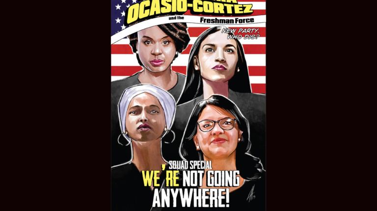 Clockwise, from top left: Reps. Ayanna Pressley, Alexandria Ocasio-Cortez, Rashida Tlaib and Ilhan Omar, will be depicted as superheroes in an upcoming comic.