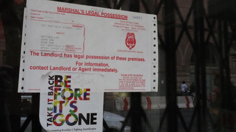 A notice was placed on 227 Duffield St. on May 21 advising that the building would be demolished.