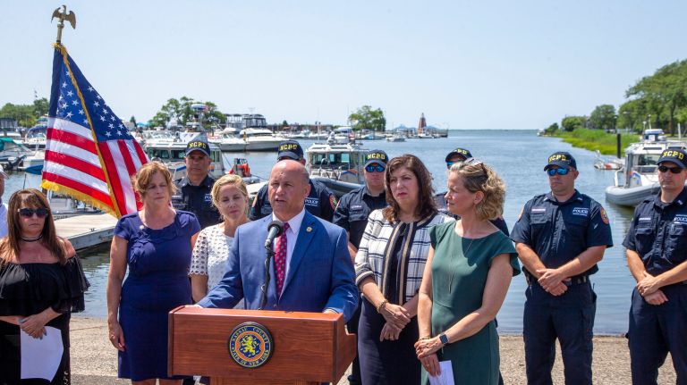 New York in need of Brianna's Law 2 Nassau Police Commissioner Patrick Ryder speaks about boater safety Monday at a news conference at Wantagh Park.