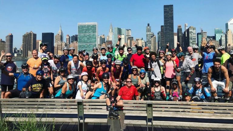 Inline skaters unite in New York City. 