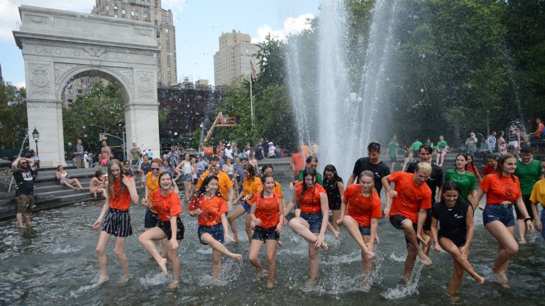 After heat indexes reached 110 degrees in some parts of the city over the weekend, New Yorkers are looking forward to relief Monday and Tuesday as highs are not expected to top the mid-80s.