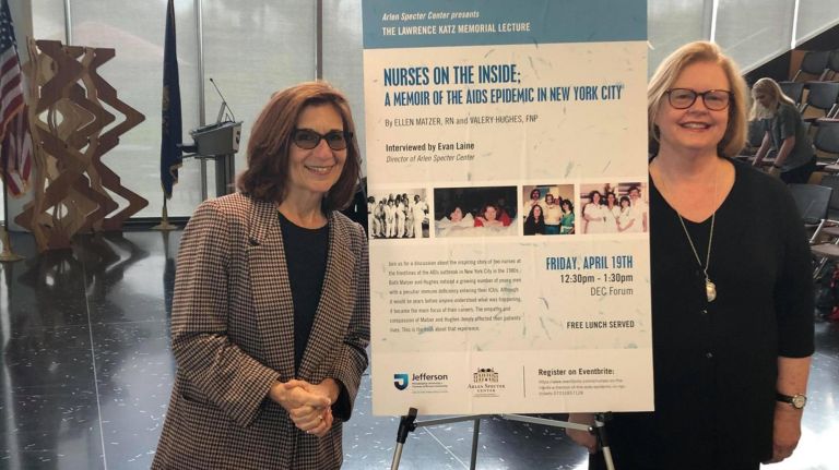 Ellen Matzer, left, and Valery Hughes, right, wrote about their experiences as nurses&nbsp;in "Nurses on the Inside: Stories of the HIV/AIDS&nbsp;Epidemic in NYC."
