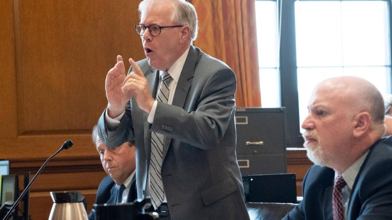 Legal fight over Queens DA ballots will continue with review of affidavits 3 Gerard Sweeney, center, a campaign attorney for Queens Borough President Melinda Katz, seeks to dismiss a lawsuit brought by Tiffany Cabán.