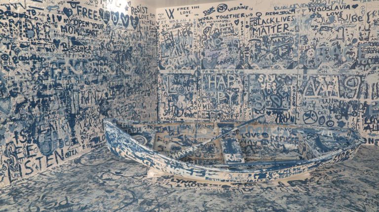 What to eat and do at historic but trendy South Street Seaport 5 Yoko Ono conceived a public artwork at 203 Front St. called "Add Color," which invites people to paint their thoughts, ideas and hopes all over one room, including on the floor and ceiling.