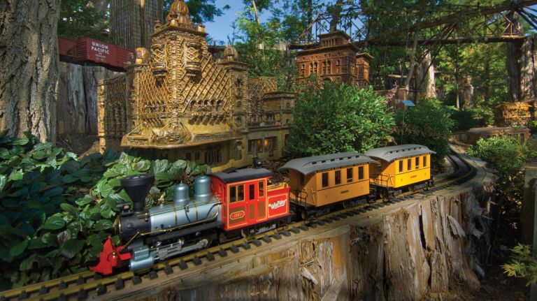 Check out the Lauritzen Gardens model railroad in Omaha, Nebraska.