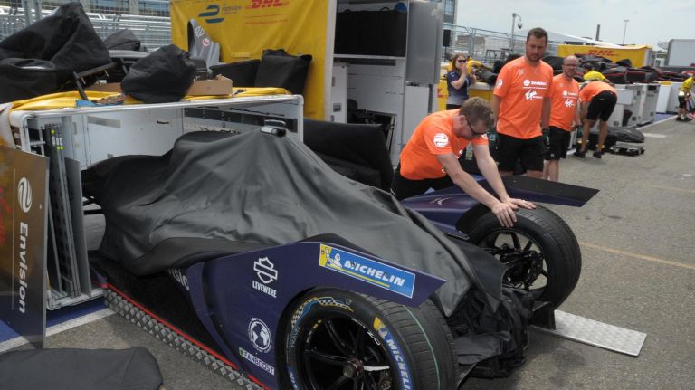 Formula E is growing, and the initiated have a theory: It's 'the most relevant' motorsport 3 The Envision Virgin team unboxes one of its Formula E cars in Red Hook on Wednesday.
