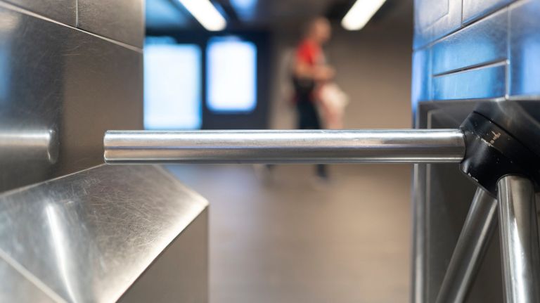 A turnstile at the 1,2,3 subway station at Penn Station in Manhattan on June 17, 2019.