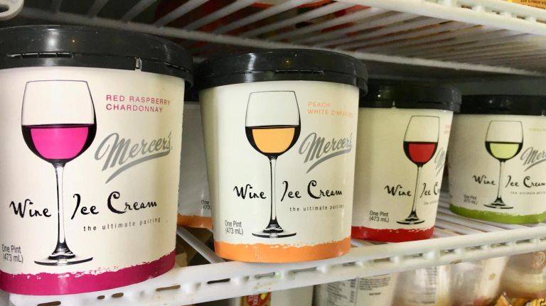Mercer's wine sorbets are sold by the pint at Sedutto.