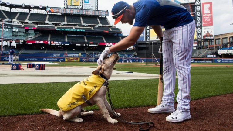 Jeff McNeil, of the New York Mets, says hello to Gil.