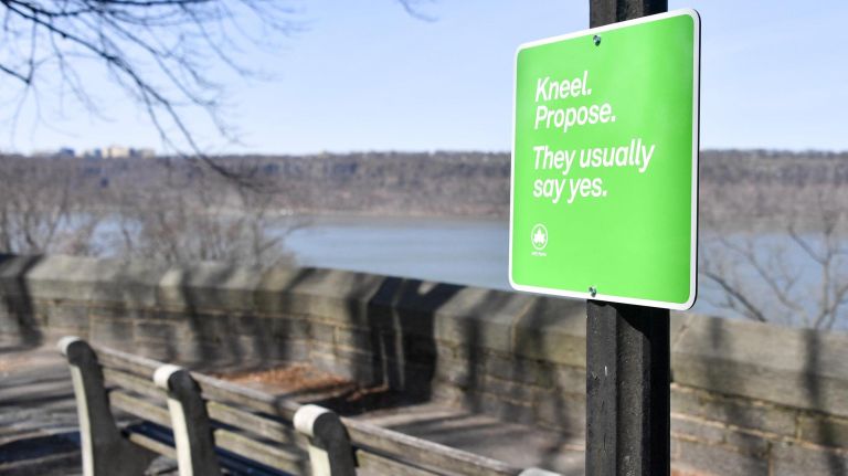 The NYC Parks Department suggests a Fort Tryon Park overlook as a particularly good place to propose marriage.