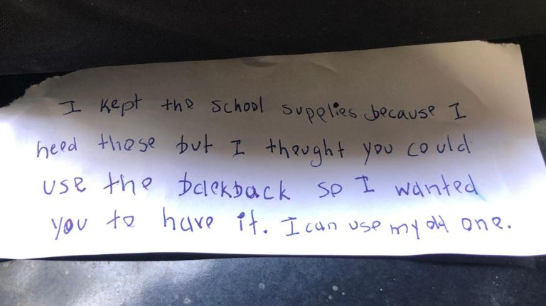 Homeless student leaves new backpack for person sleeping on midtown sidewalk 3