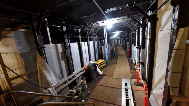 Work is underway on the shuttle tracks on Wednesday.