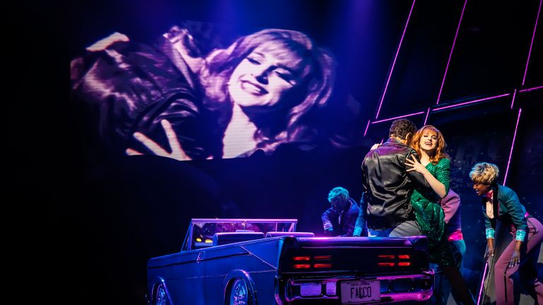 Bradley Dean and Lena Hall in "Bat Out of Hell."&nbsp;