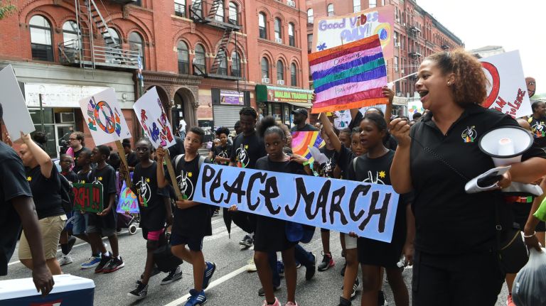 Children's March for Peace in Harlem draws thousands 3 This year's march bore particular weight in the aftermath of two mass shootings in El Paso, Texas and Dayton, Ohio, that left 31 people dead and more than two dozen people injured this past weekend.