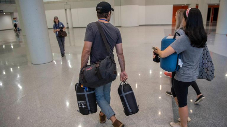Those who participated in the Covenant House "sleep out" were given sleeping bags.&nbsp;