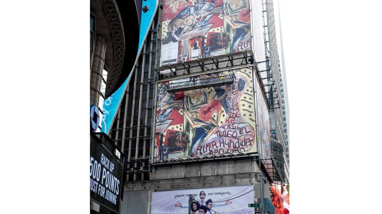 Times Square serves as canvas for city's largest vinyl mural 4 Domingo Zapata's mural "Life Is A Dream" will be up through September in Times Square.