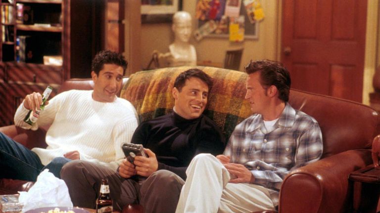 "Friends," starring David Schwimmer&nbsp;as Ross (from left), Matt LeBlanc&nbsp;as Joey, and Matthew Perry as Chandler, is hitting theaters this fall.&nbsp;