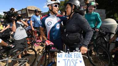Grieving New Yorkers ride and rally in memory of cyclist Jose Alzorriz