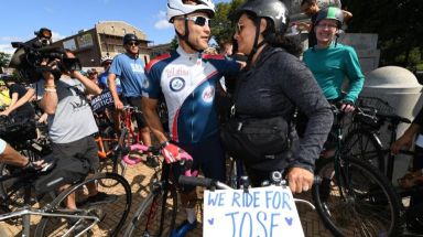 Grieving New Yorkers ride and rally in memory of cyclist Jose Alzorriz