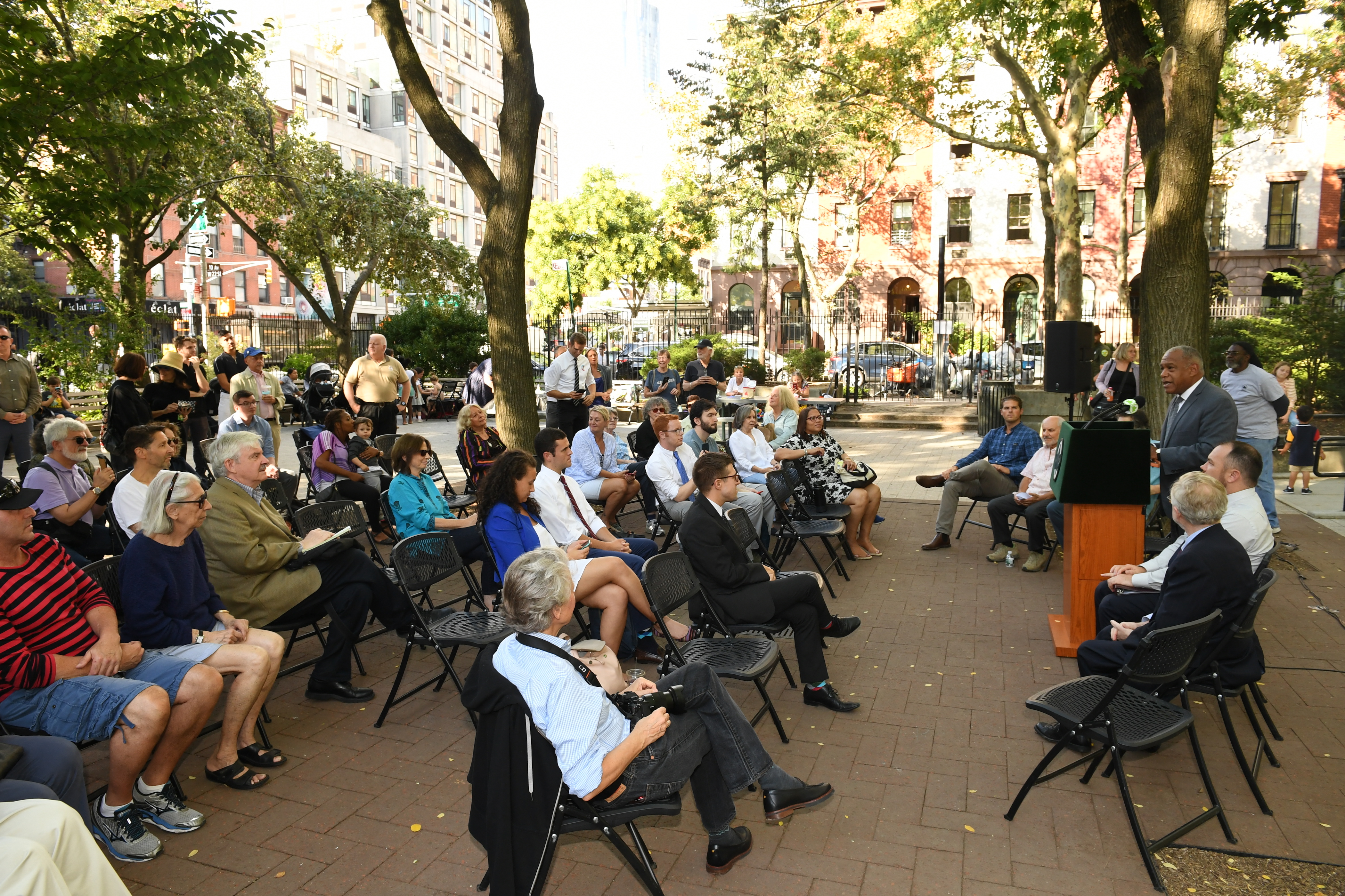 Ribbon cutting at Chelsea park for playground improvements and added greenery 2