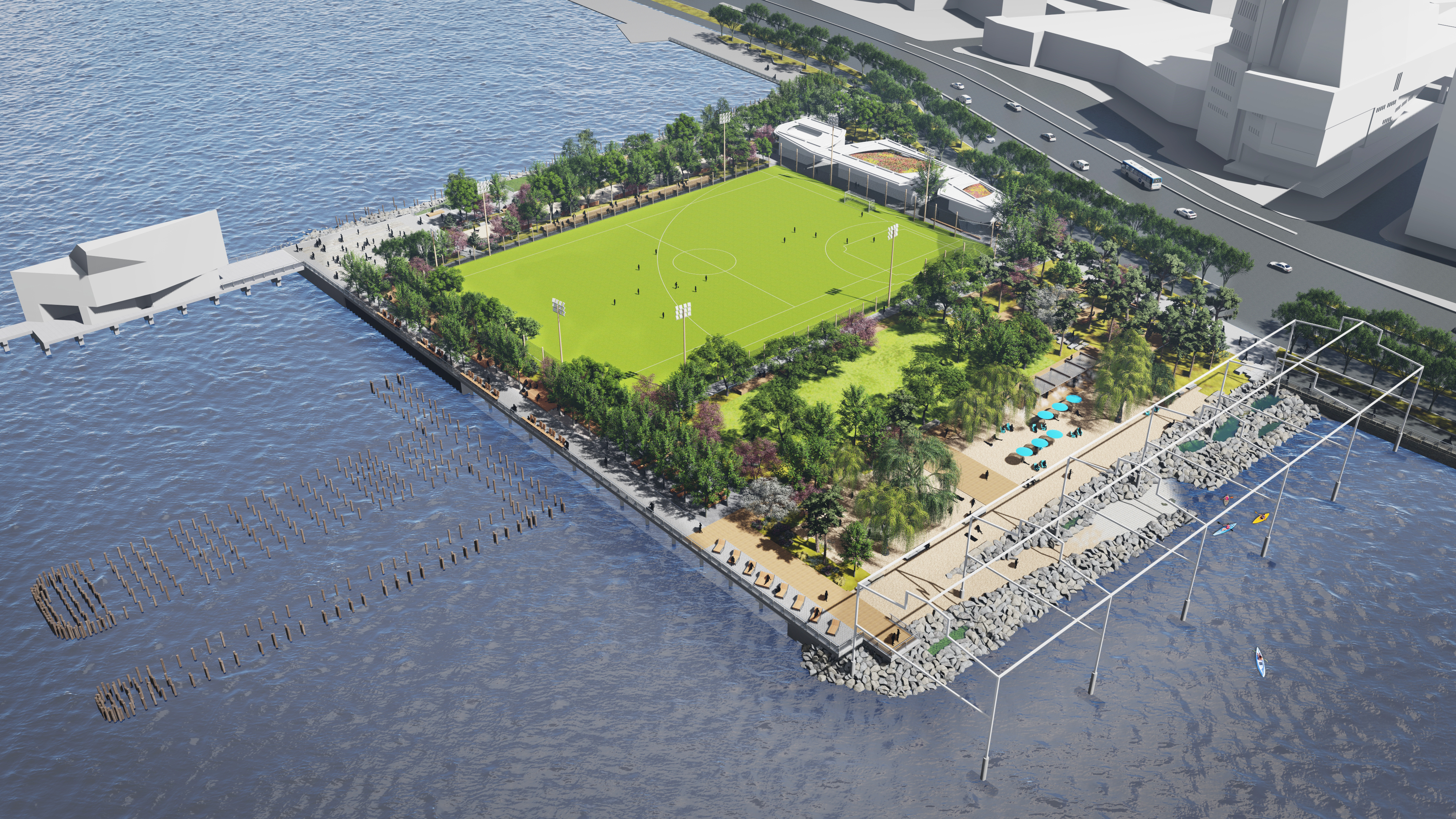 Peninsula plan sports big field, but rocky 'beach' 2