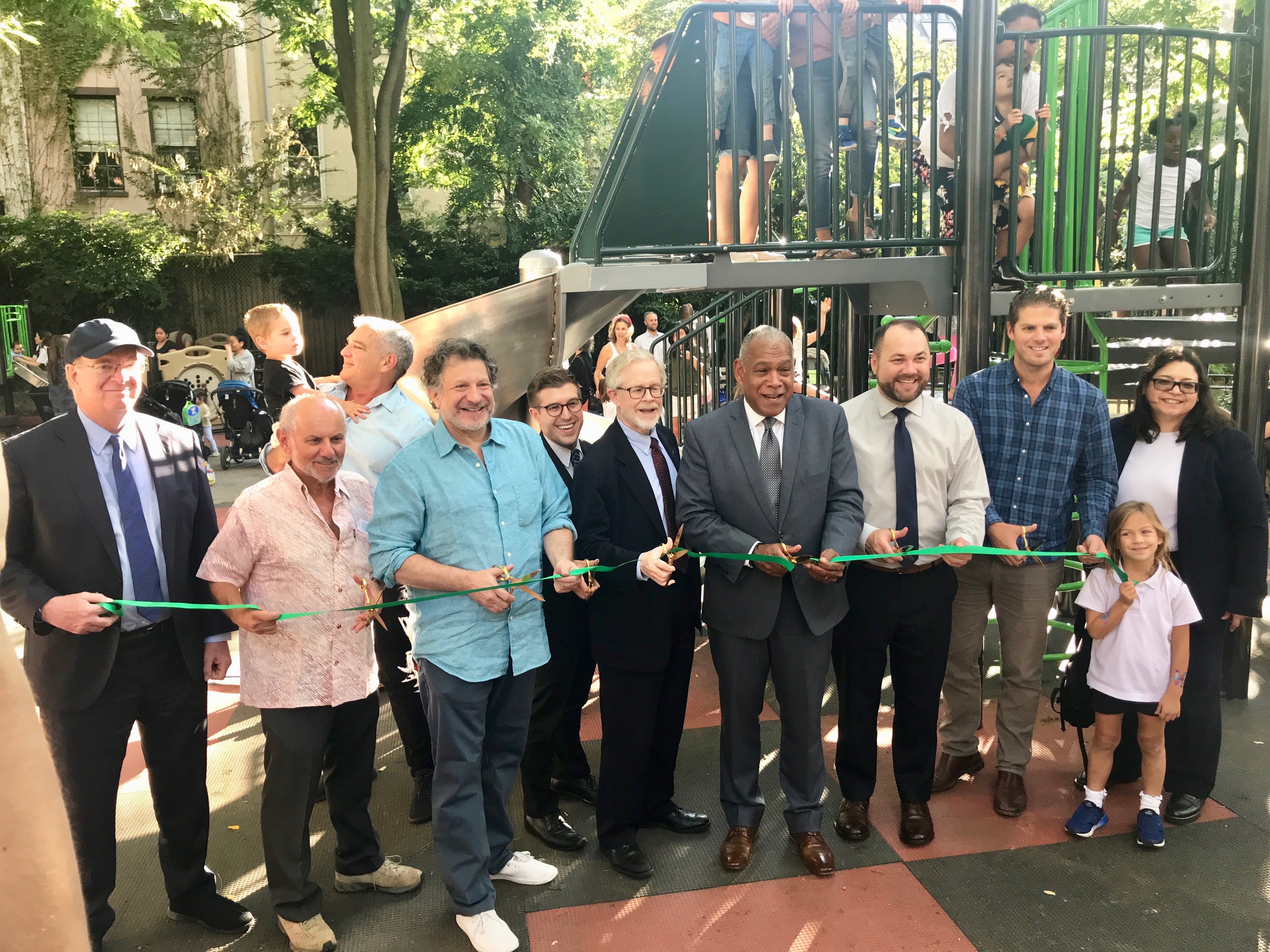Ribbon cutting at Chelsea park for playground improvements and added greenery 1