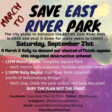 Poster 9:21 march rally Courtesy East River PArk Action