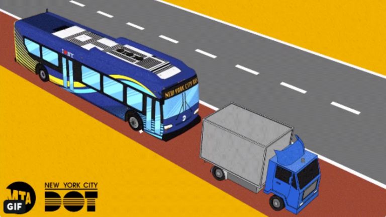The gif used to announce a new MTA bus lane enforcement strategy was mocked on social media.