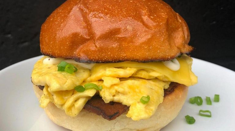 Orchard Grocer's&nbsp;vegan BEC, The Bowery, includes turmeric-tofu "egg," tempeh bacon and dairy-free&nbsp;provolone.