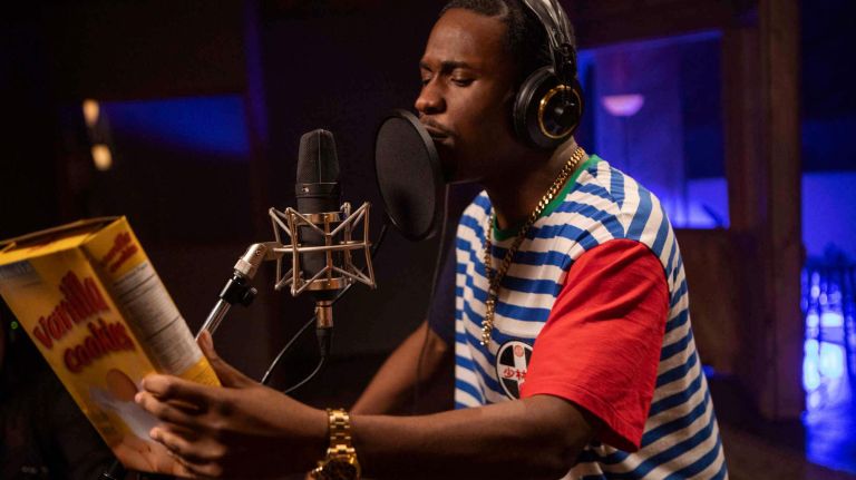 Shameik Moore portrays Wu-Tang Clan member Raekwon. 