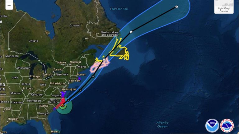 Hurricane Dorian&nbsp;is expected to push out to sea and likely make landfall in Nova Scotia by Saturday night, the NHC said.