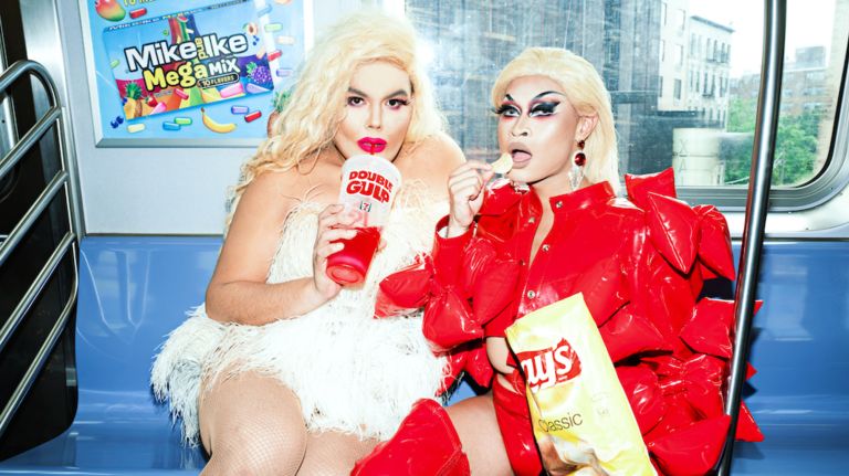 What to know about Bushwig, a gathering of nearly 200 drag stars 4 Bushwig was co-founded by Brooklyn artists Horrorchata and Babes Trust. Above, drag queens pose on the subway.