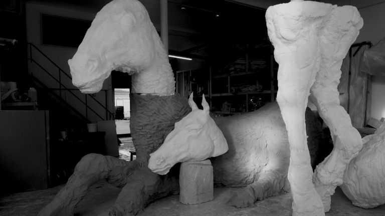 Appriou's tool marks and fingerprints, which were cast into aluminum, can be seen in the sculptures up close.