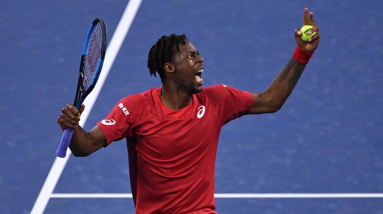 Gael Monfils now has reached the quarterfinals of the U.S. Open four times.